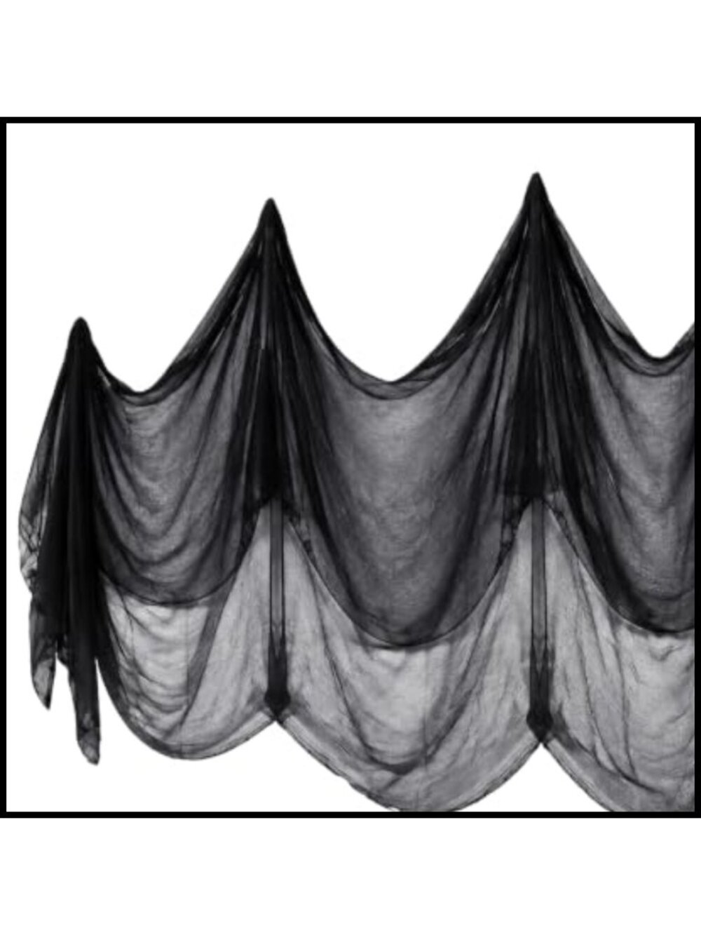 200x80in Black Creepy Gauze Cloth Spooky Halloween Drape Decor Fabric